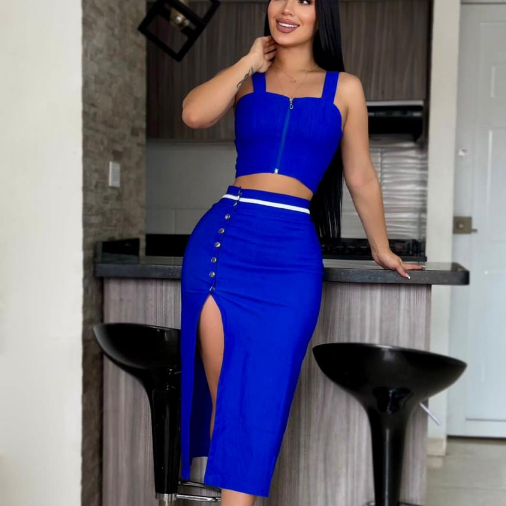 Conjunto falda y blusa 2132