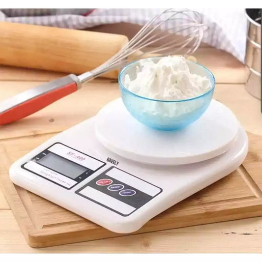 Báscula digital de cocina para alimentos color blanco Dietética Alta precisión Hasta 10 kg Báscula práctica