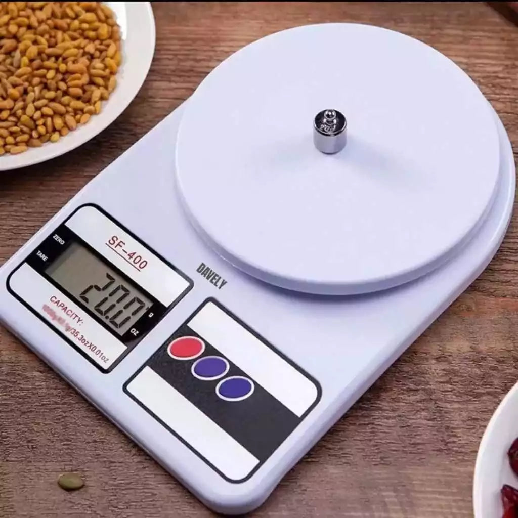 Báscula digital de cocina para alimentos color blanco Dietética Alta precisión Hasta 10 kg Báscula práctica