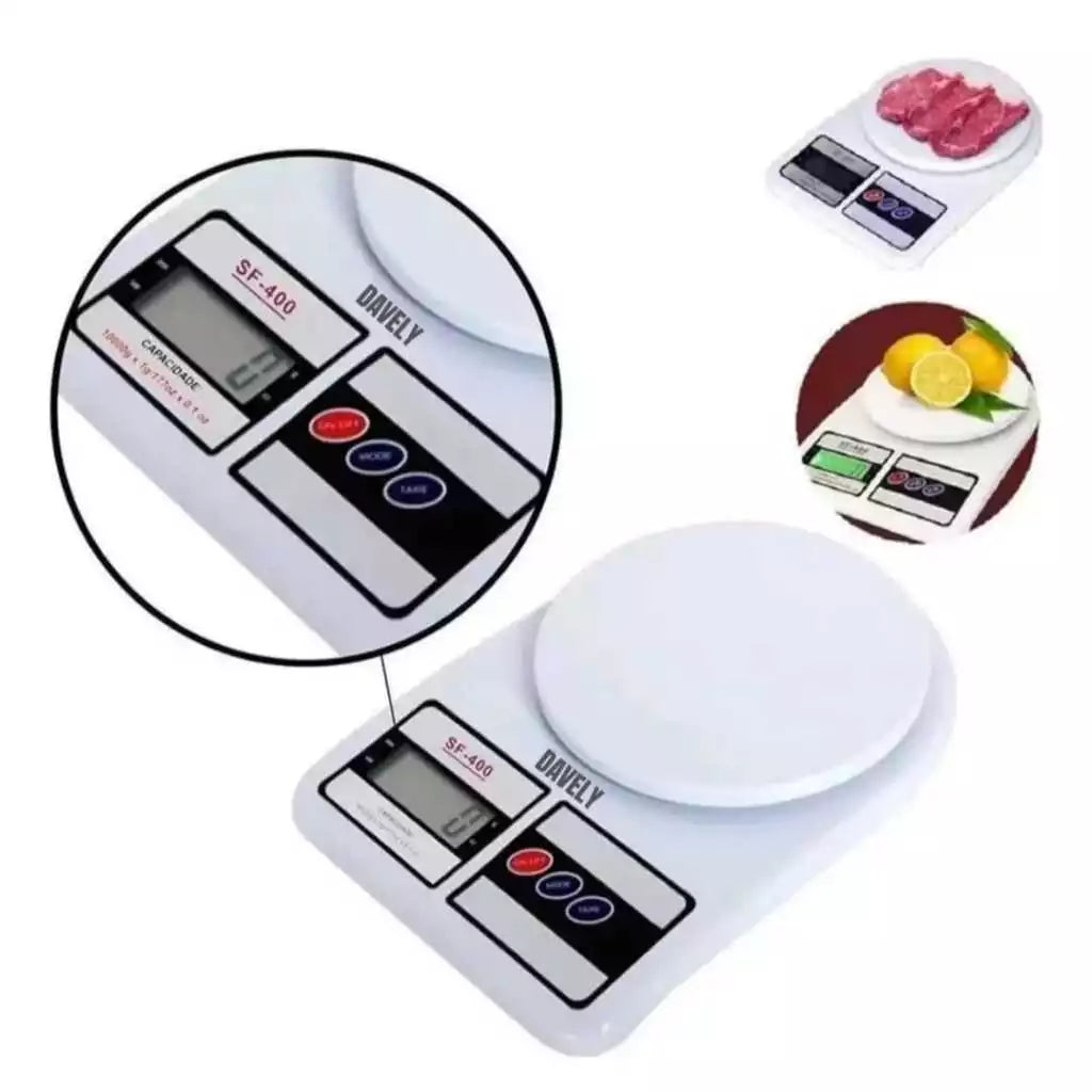 Báscula digital de cocina para alimentos color blanco Dietética Alta precisión Hasta 10 kg Báscula práctica